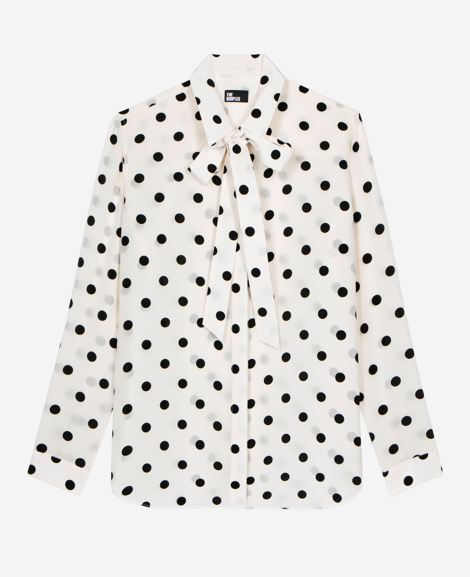 The Kooples WOMEN WHITE / BLACK white polka dot silk shirt