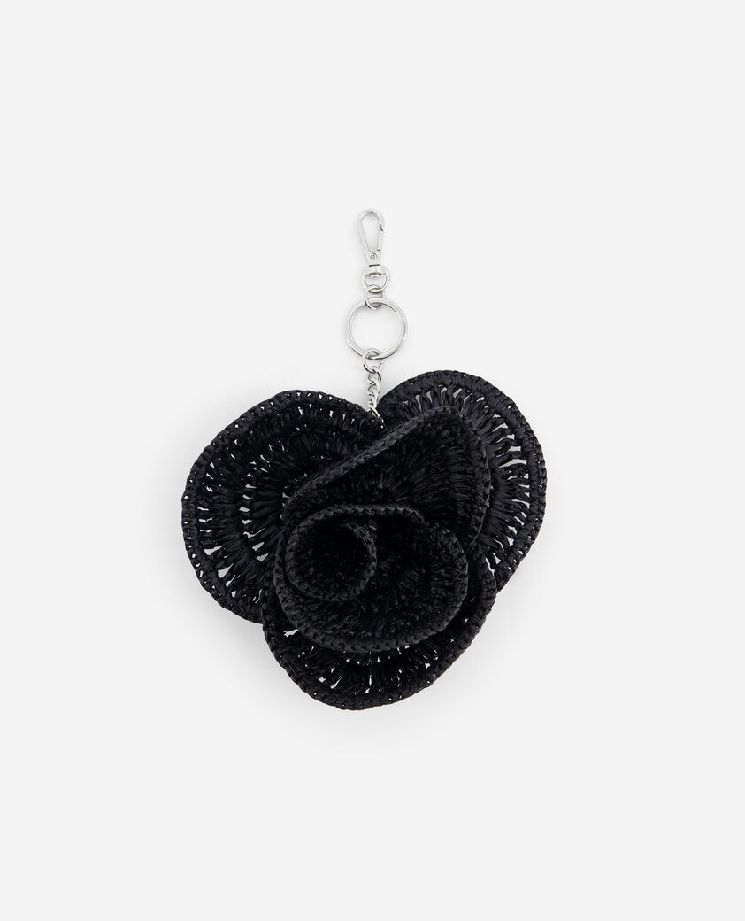 The Kooples FEMME BLACK bijou de sac fleur en raphia noir