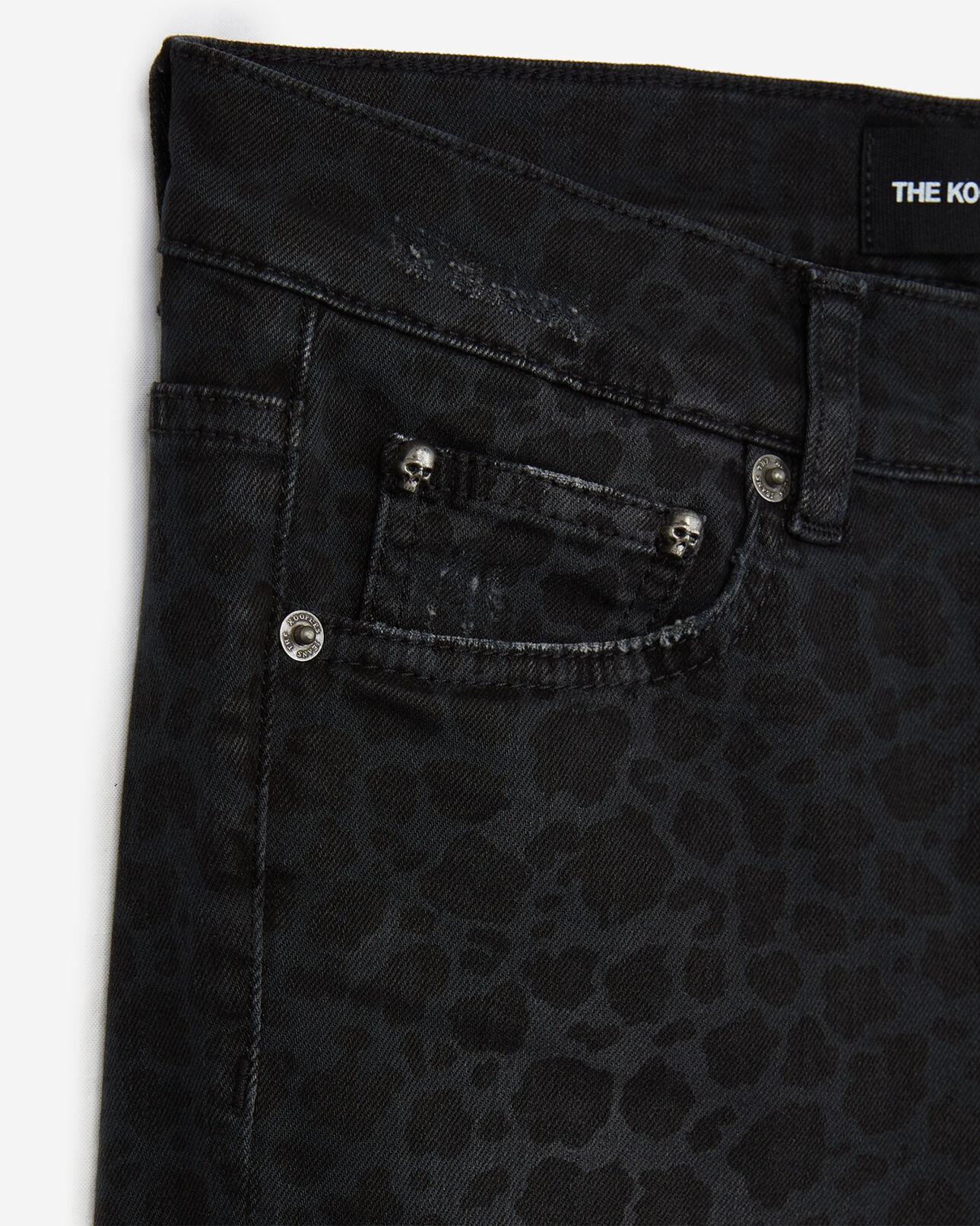 The Kooples FEMME LEOPARD BLACK jean noir effet léopard