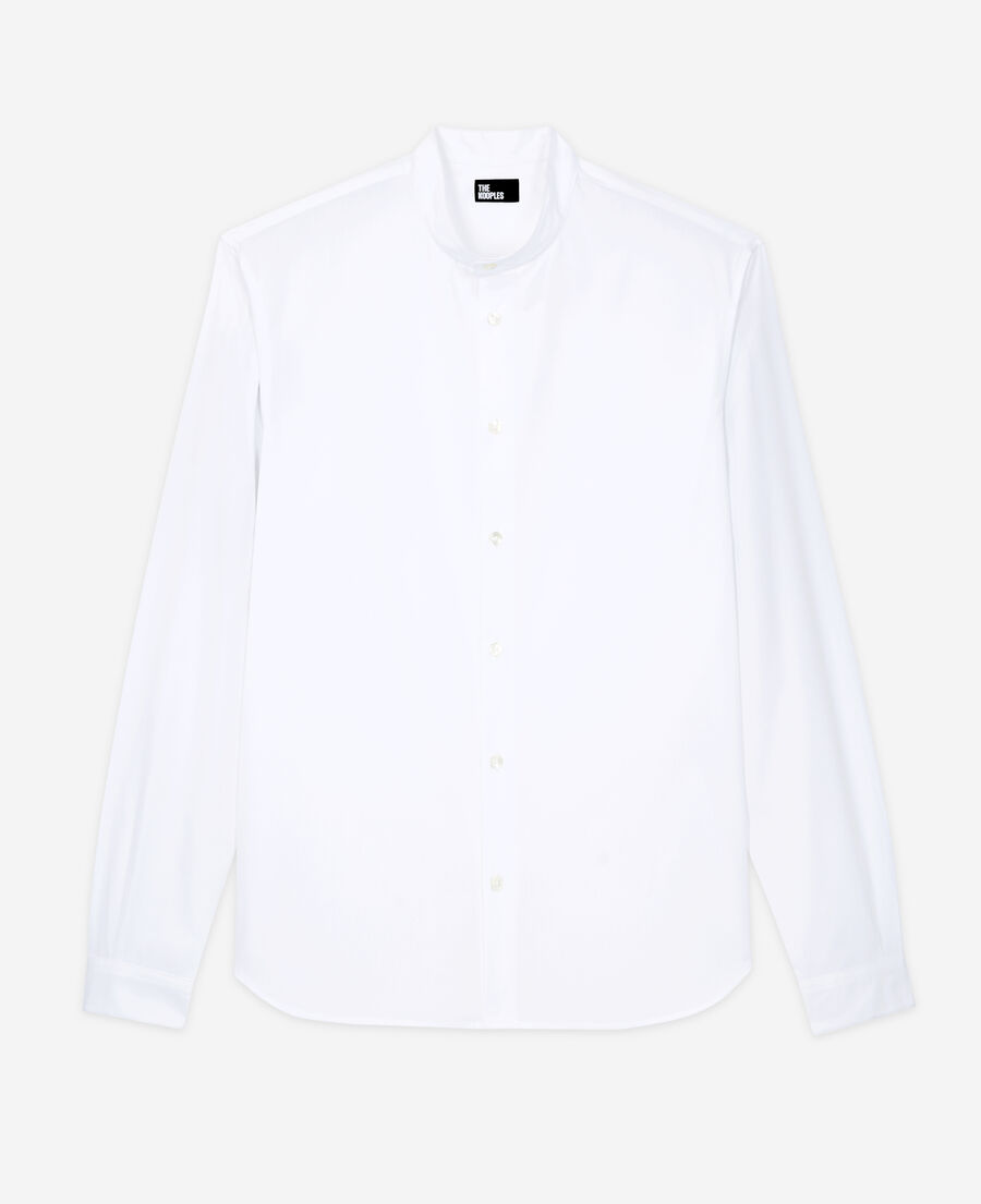 slim-fit white shirt with officer collar