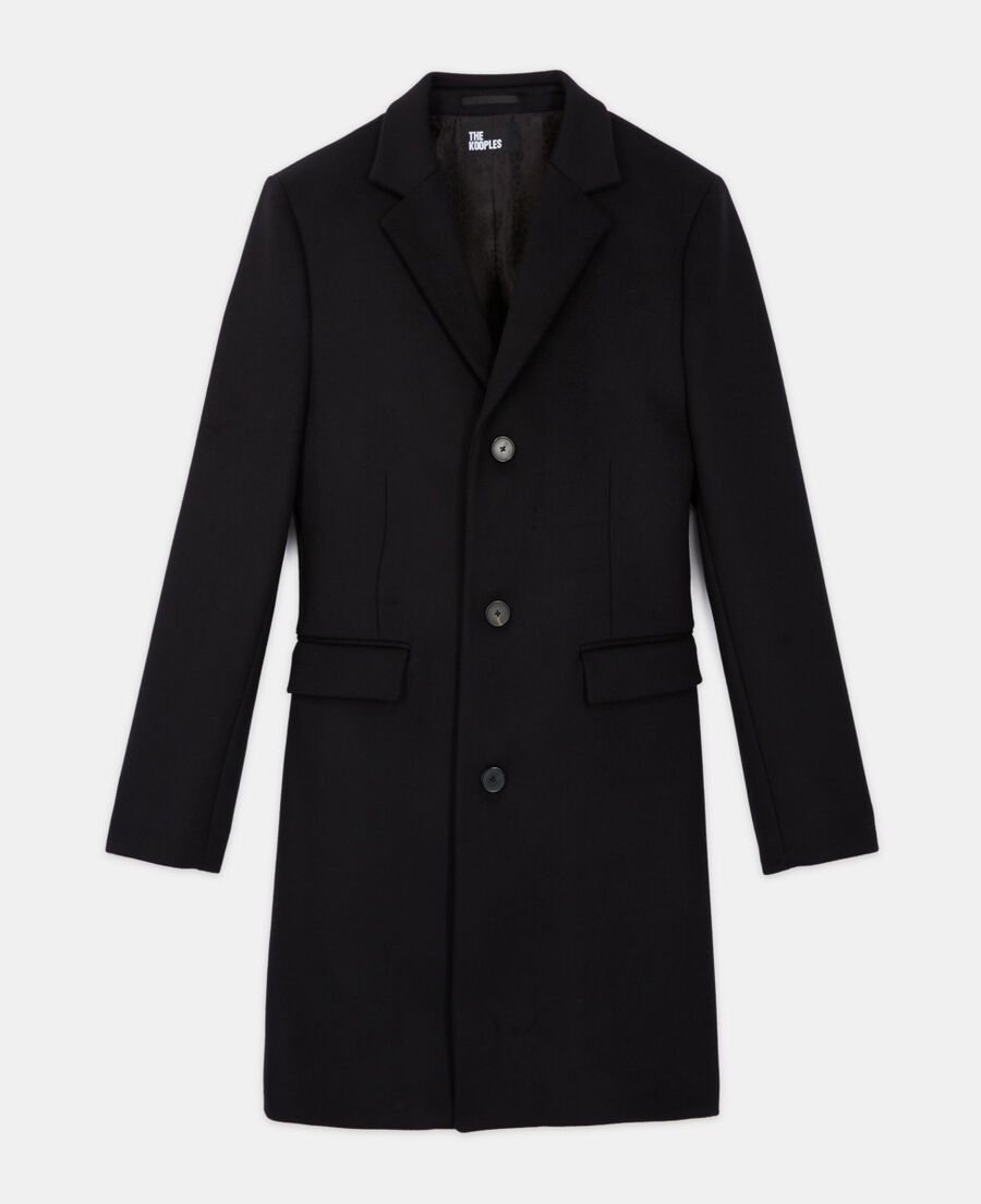 long wool coat with leopard lining