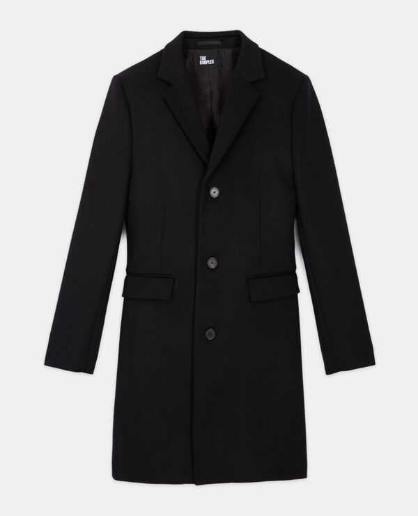 long wool coat with leopard lining