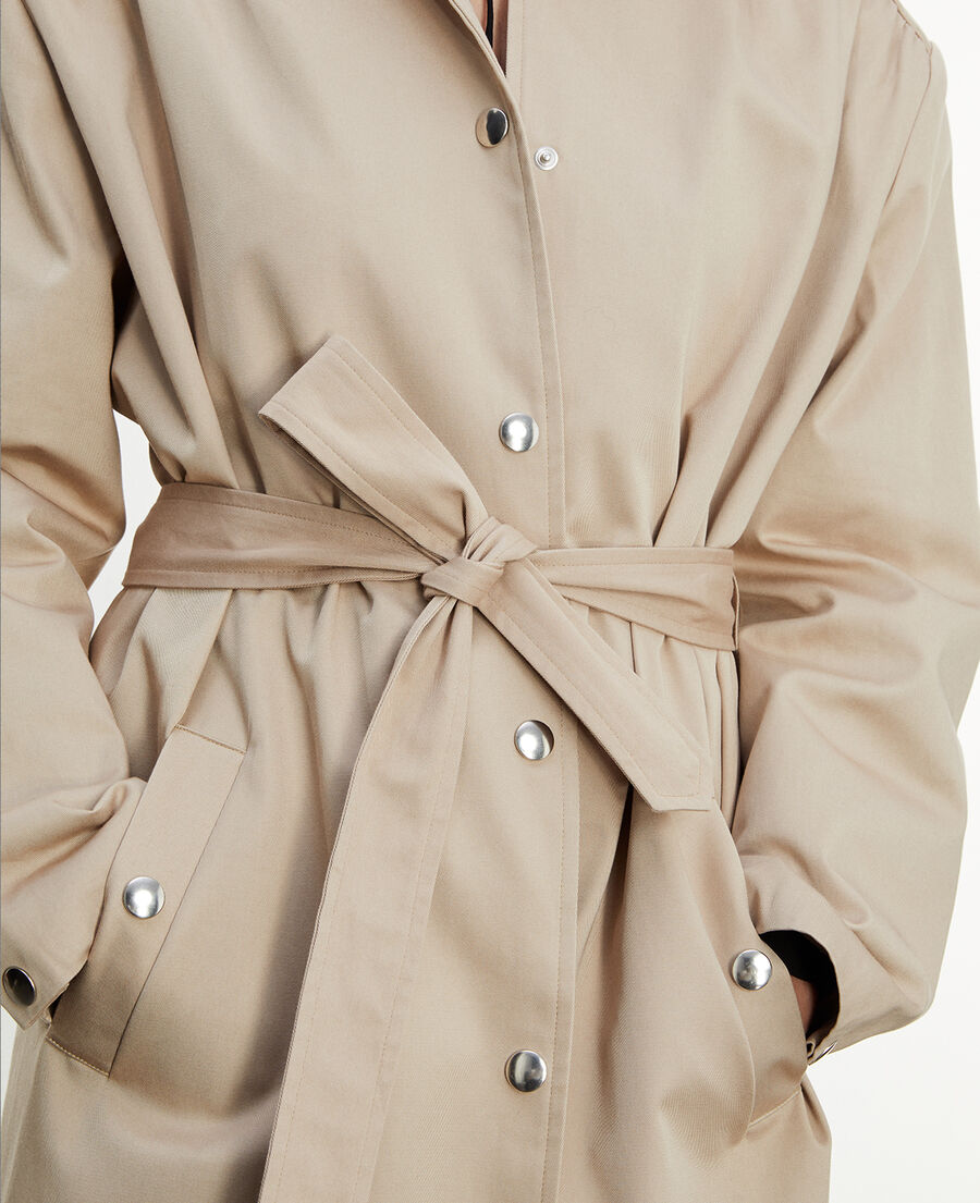 mantel baumwolle beige trenchcoat-stil