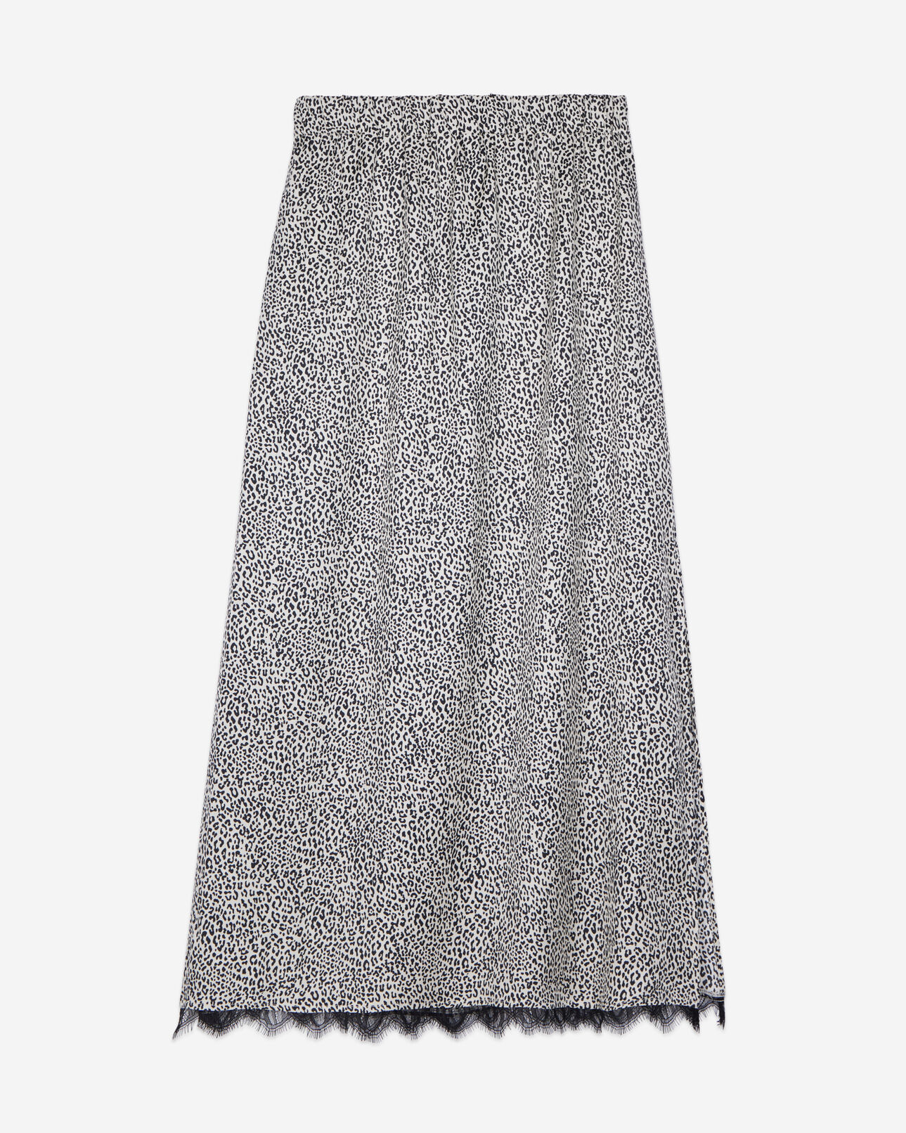 The Kooples FEMME BLACK WHITE jupe longue léopard