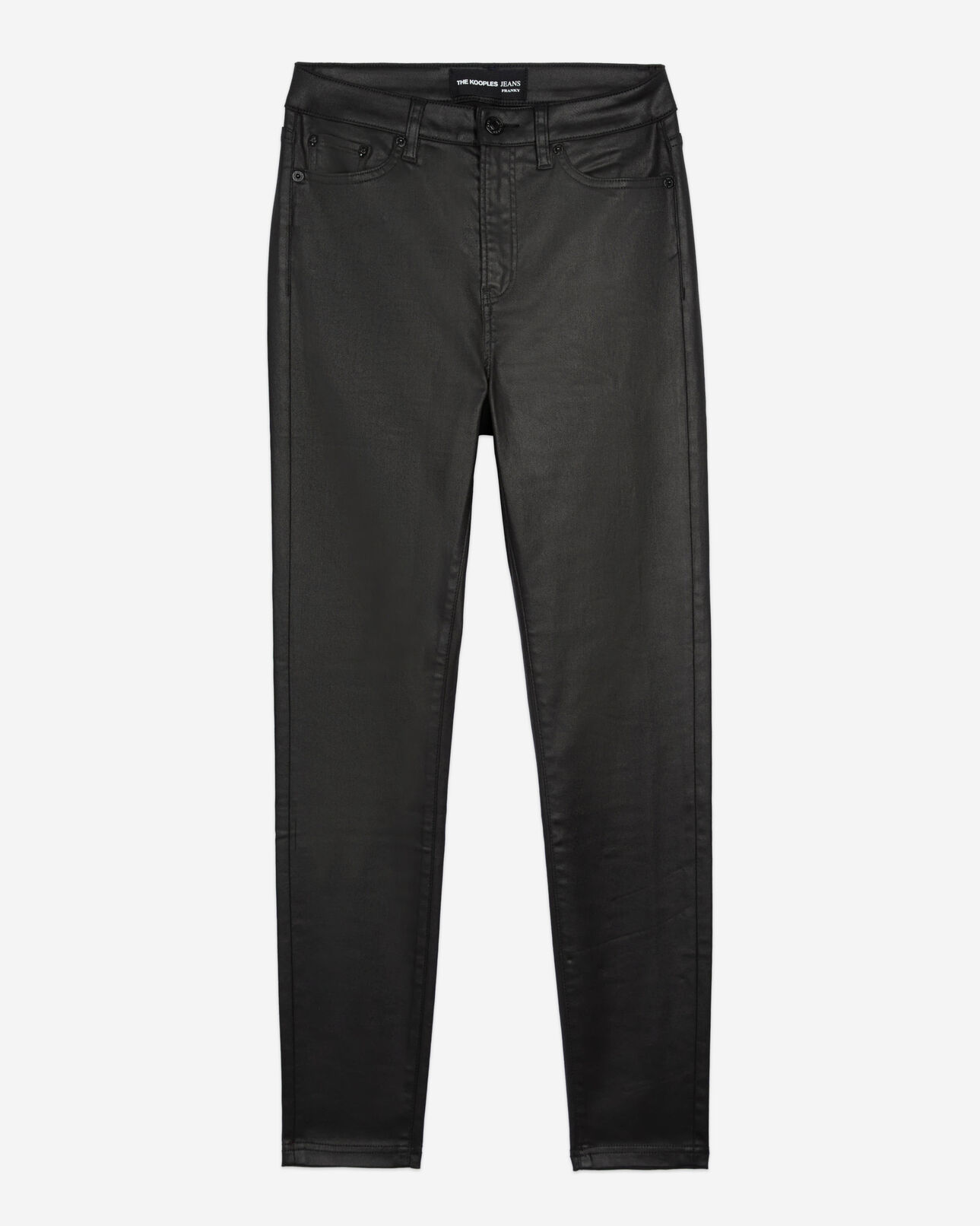 The Kooples WOMEN BLACK black leather-effect slim jeans