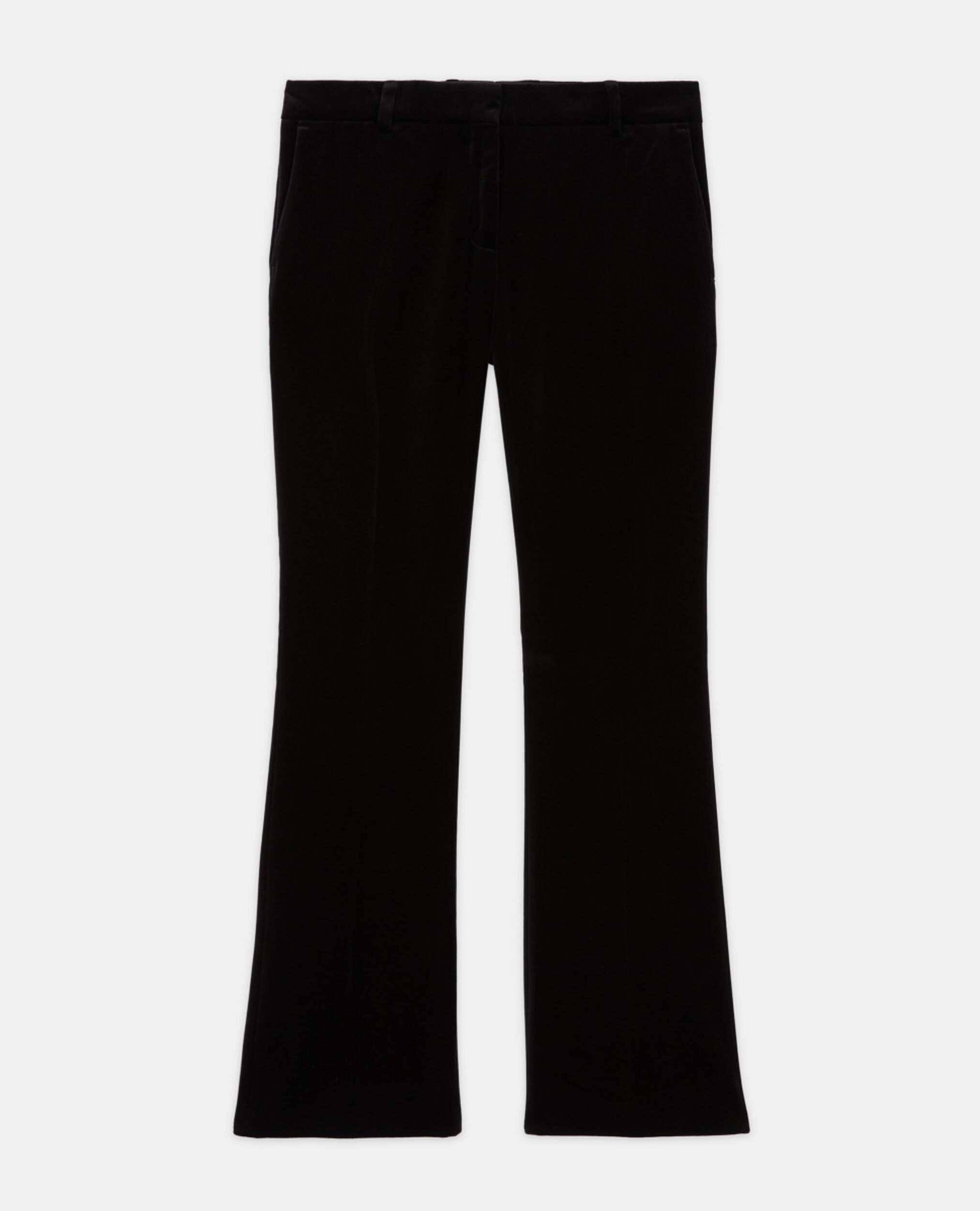 Black velvet flared suit pants, BLACK, hi-res image number null