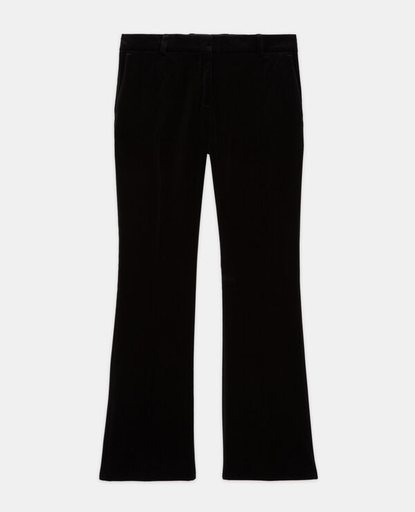 black velvet flared suit pants