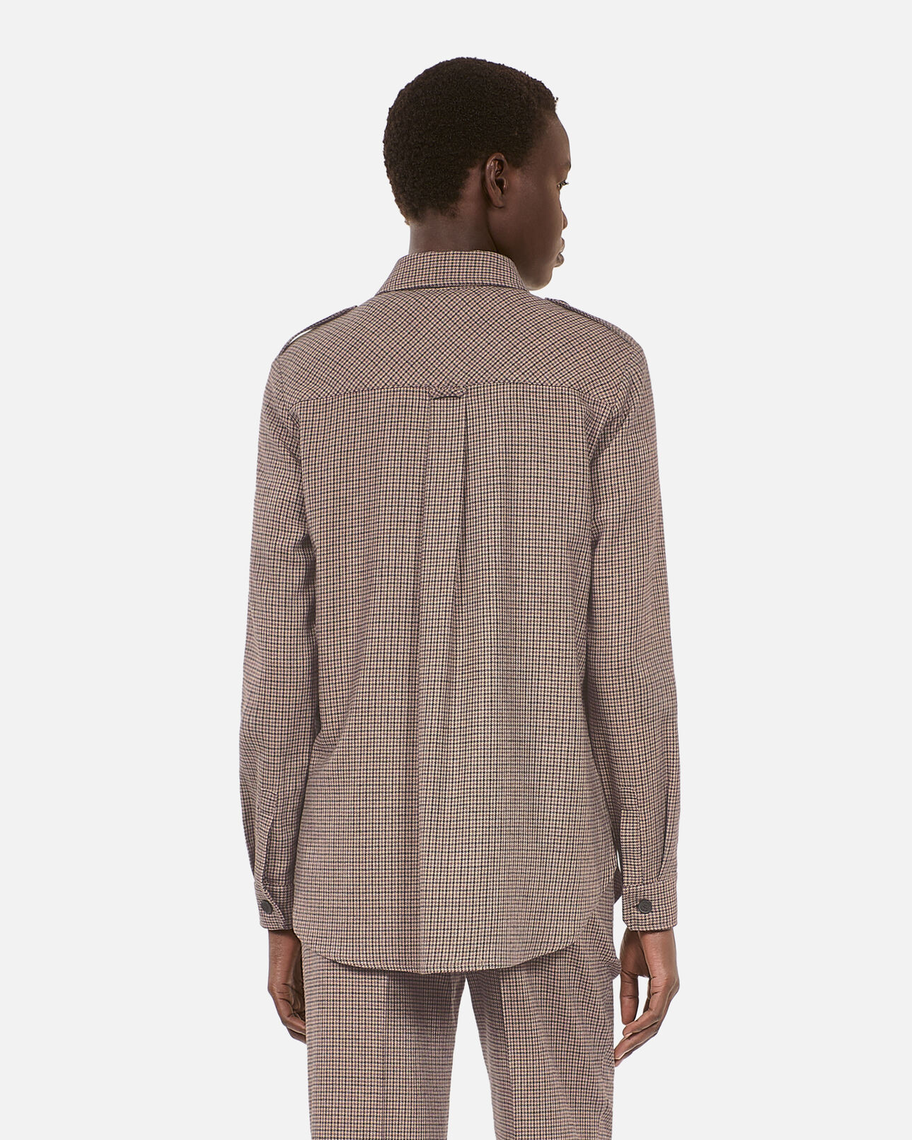 The Kooples FEMME BEIGE-BROWN chemise longue à carreaux