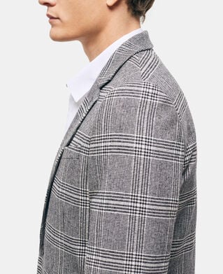 The Kooples H BLACK WHITE wool suit jacket with check motif
