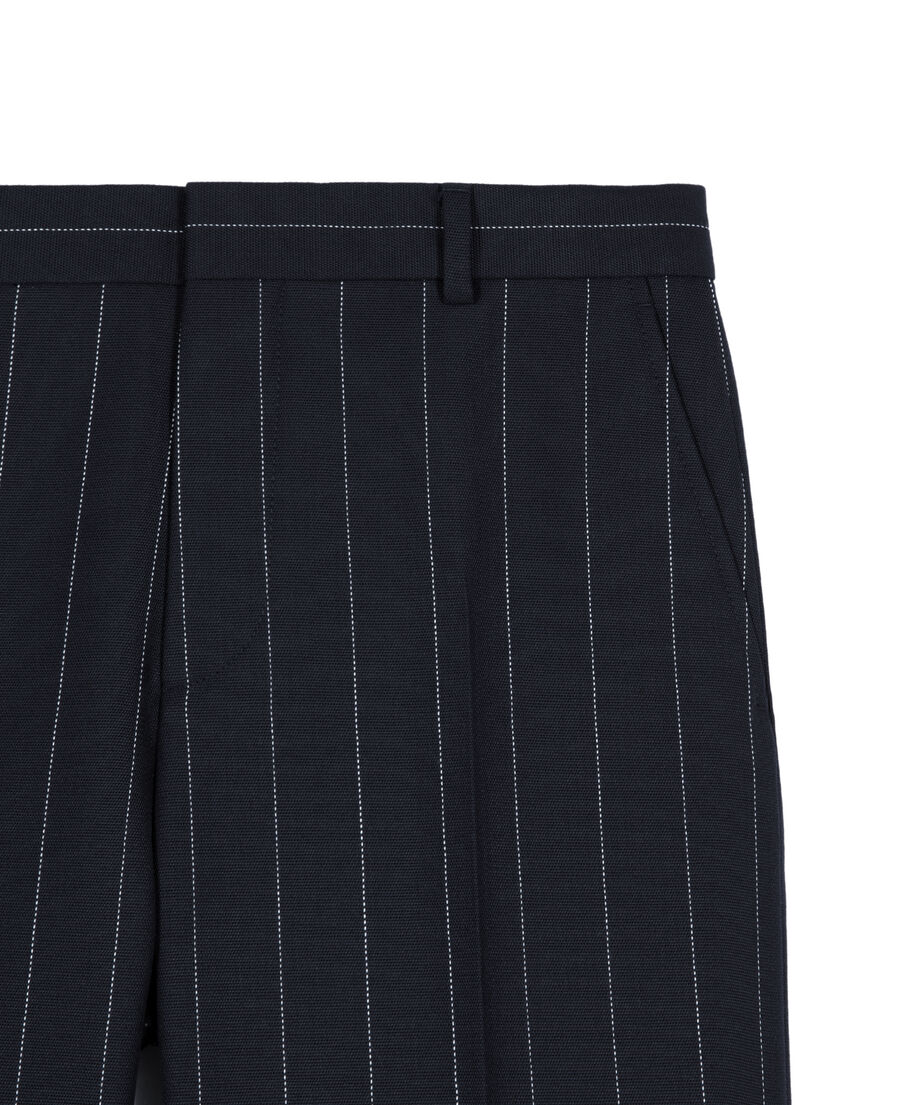 The Kooples WOMEN NAVY straight-leg wool blend tennis stripe tailored pants