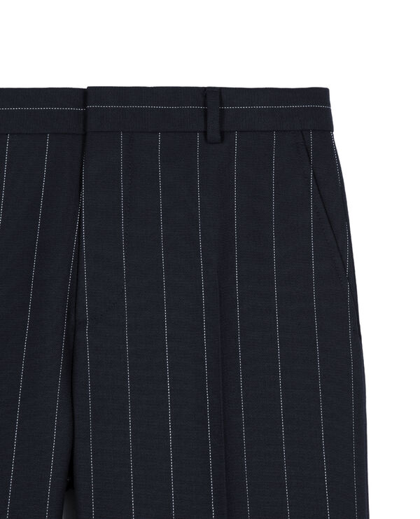 The Kooples MUJER NAVY pantalón recto de raya diplomática en mezcla de lana