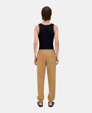 The Kooples HERREN LIGHT BROWN camelfarbene jogginghose mit logo