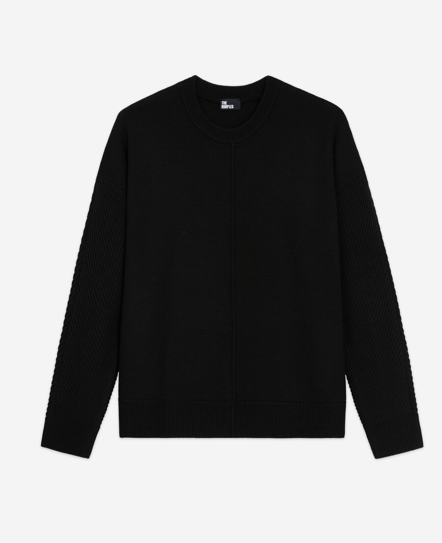 black wool sweater