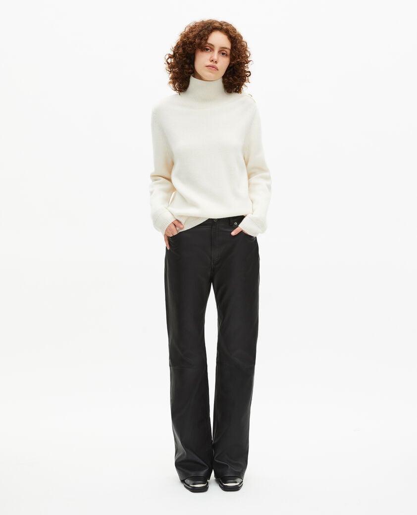 The Kooples WOMEN ECRU high-neck sweater in ecru wool