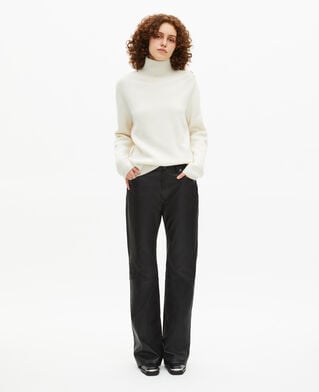 The Kooples WOMEN ECRU high-neck sweater in ecru wool