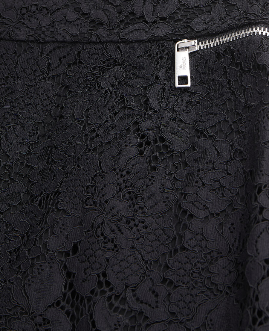 black lace mid-length pencil skirt