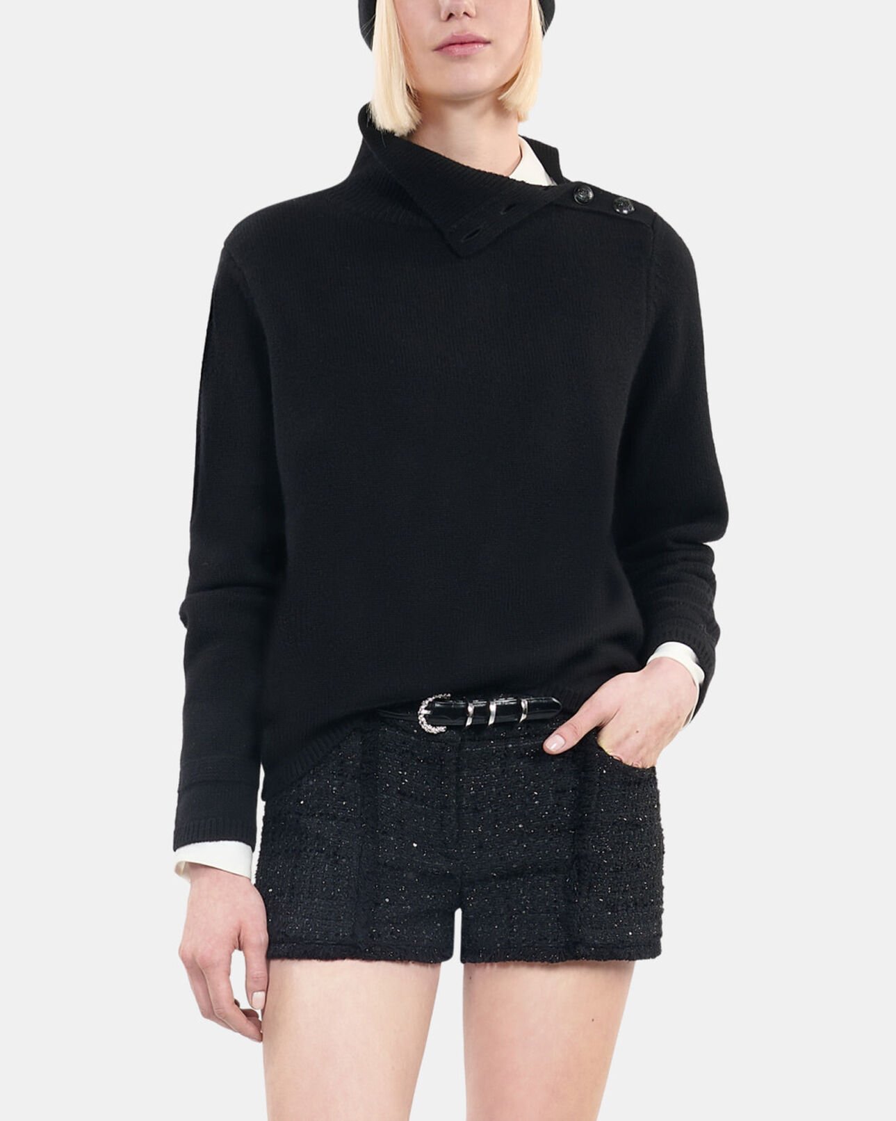 The Kooples FEMME BLACK pull en laine noir