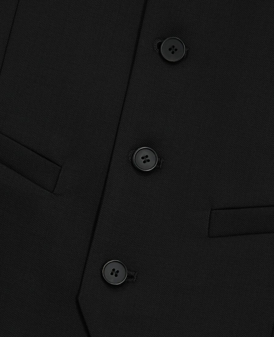 The Kooples MEN BLACK black suit vest in wool tailored cut