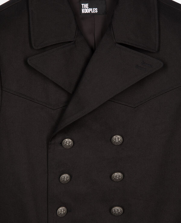 The Kooples HOMME DARK GREY manteau en coton gris