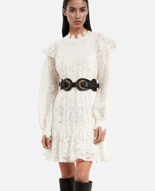 The Kooples WOMEN BLACK black leather belt with buckles