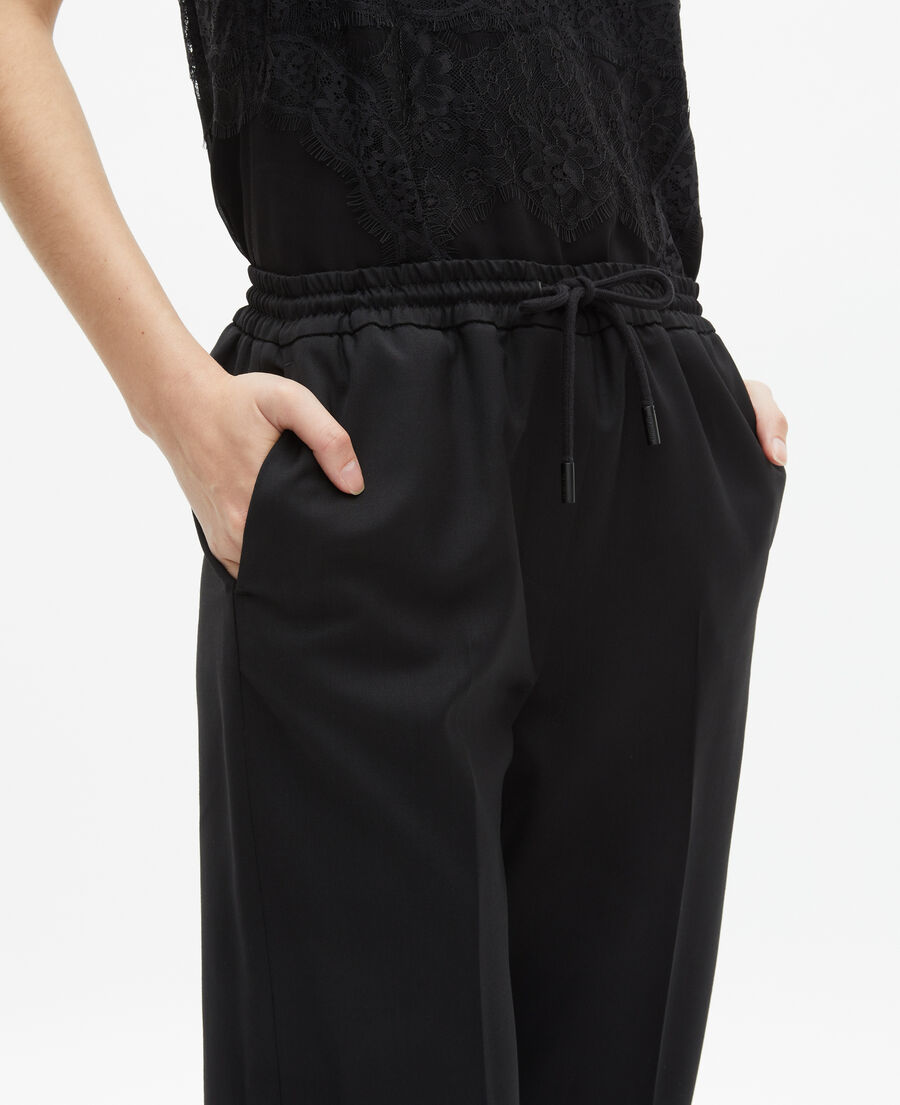 The Kooples F BLACK straight-cut black wool pants