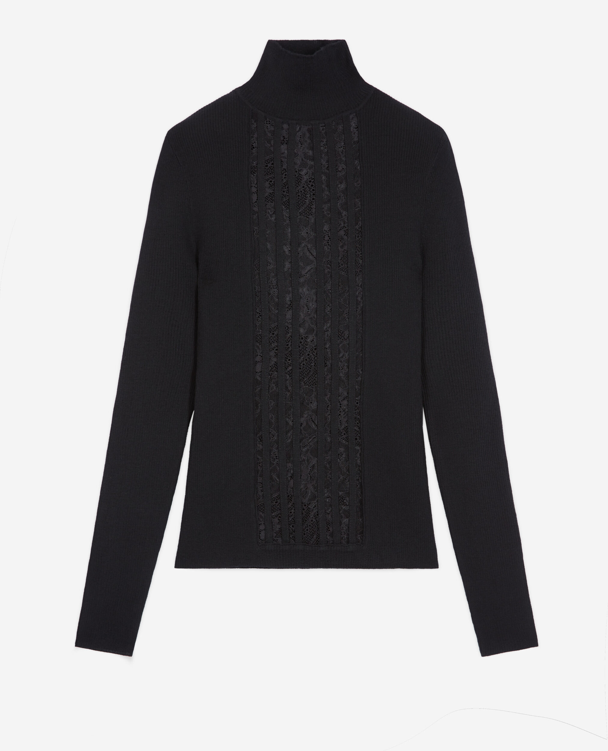 Schwarzer Wollpullover, BLACK, hi-res image number null