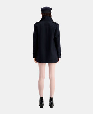 The Kooples F DARK NAVY navy blue wool-blend pea coat