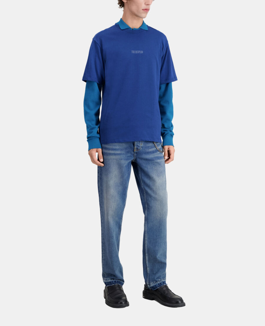 t-shirt homme bleu vif avec logo