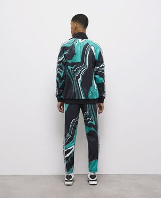 The Kooples MEN BLACK / GREEN printed tracksuit jacket