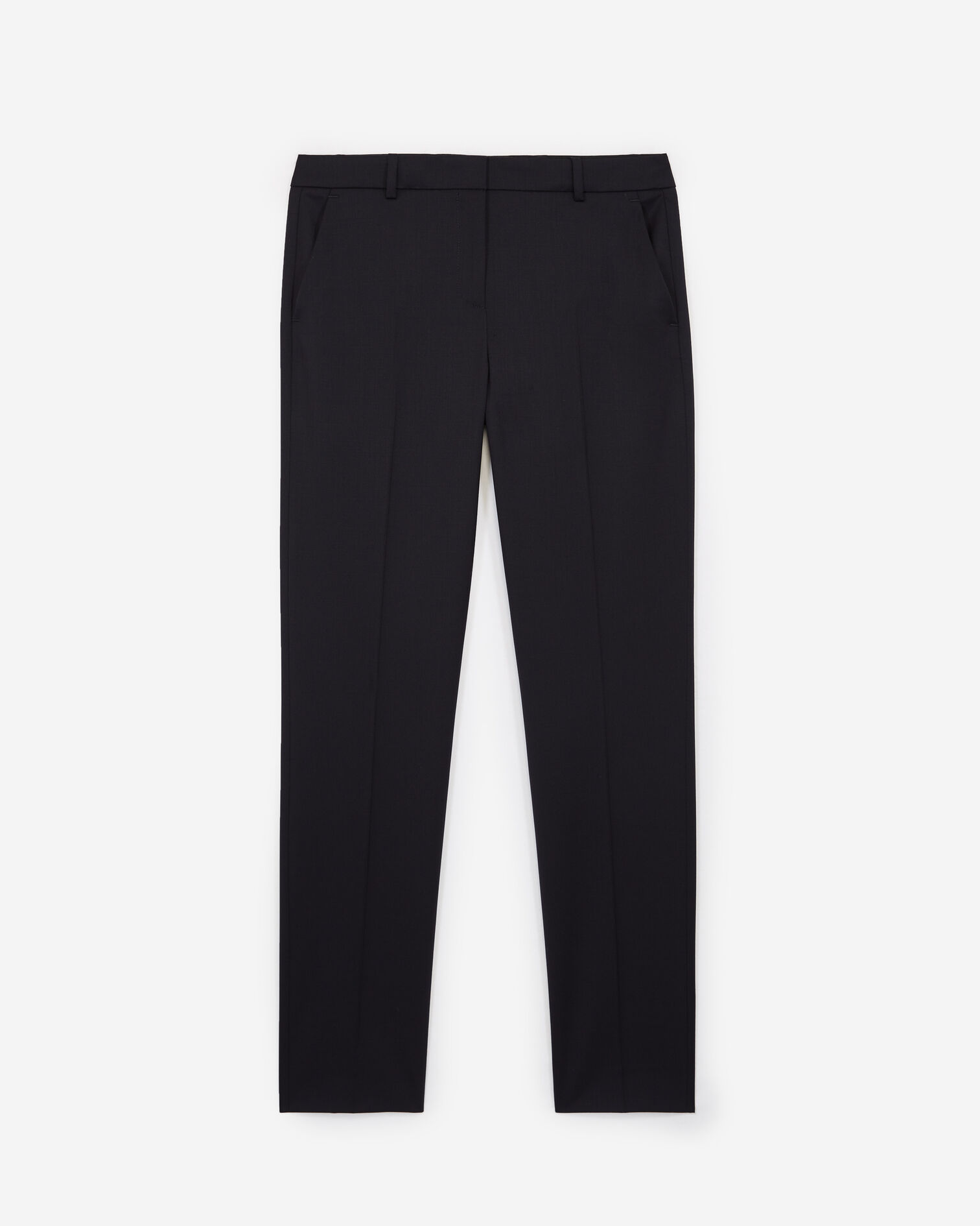 Pantalon tailleur bleu marine laine, DARK NAVY, hi-res image number null