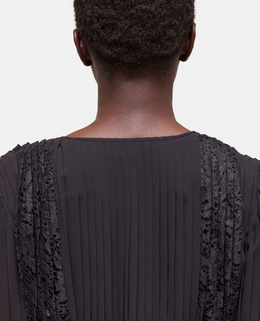 The Kooples FEMME BLACK robe courte en dentelle noire