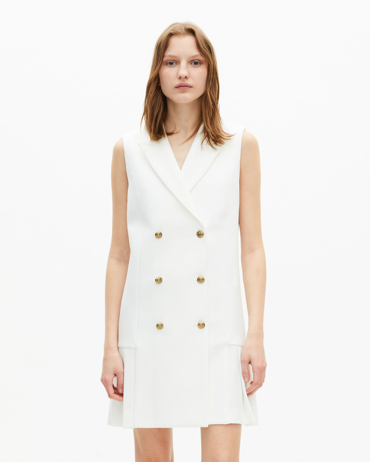 The Kooples WOMEN WHITE short tailored ecru dress