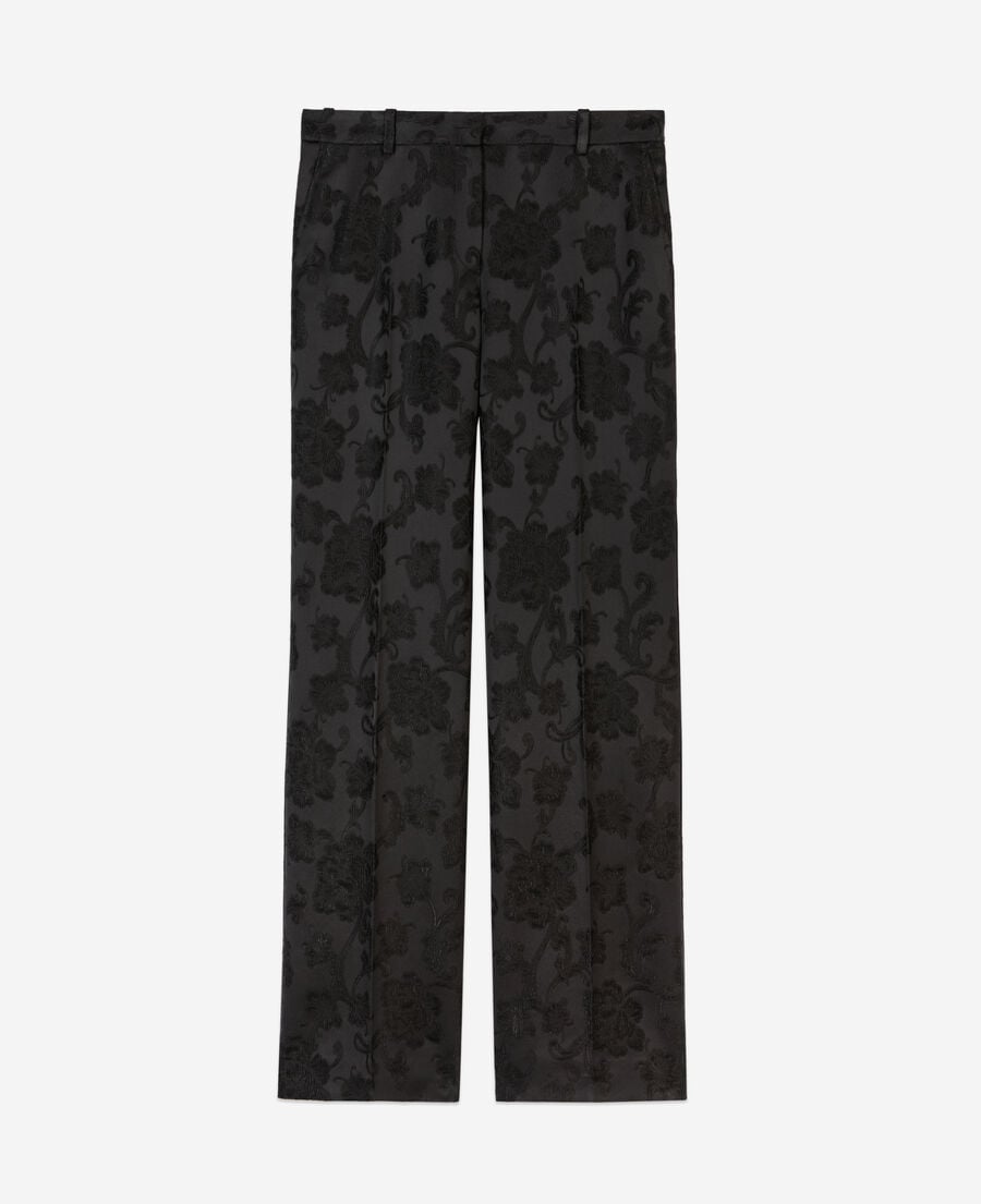 The Kooples WOMEN BLACK black floral suit trousers