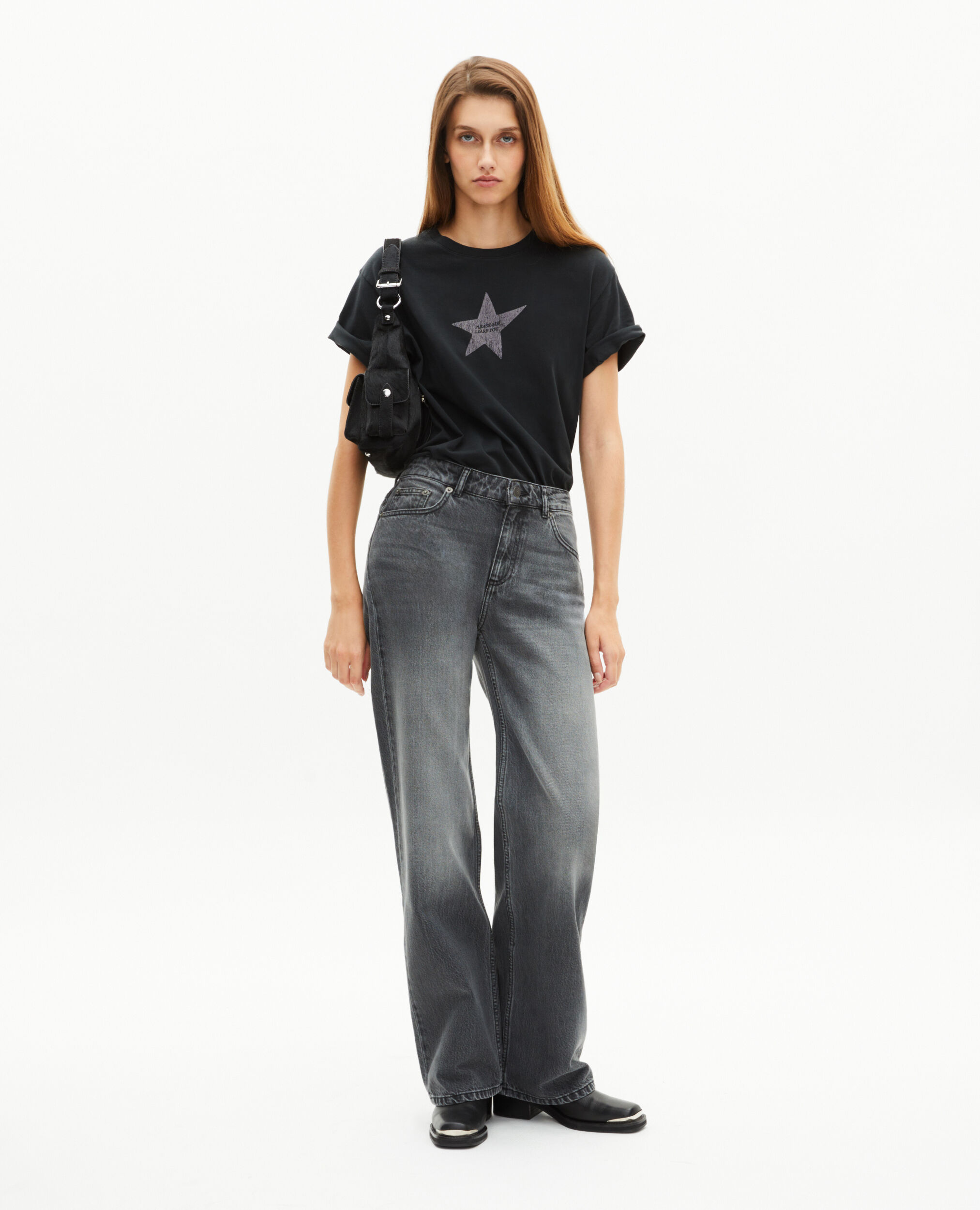 Jean large noir, BLACK, hi-res image number null
