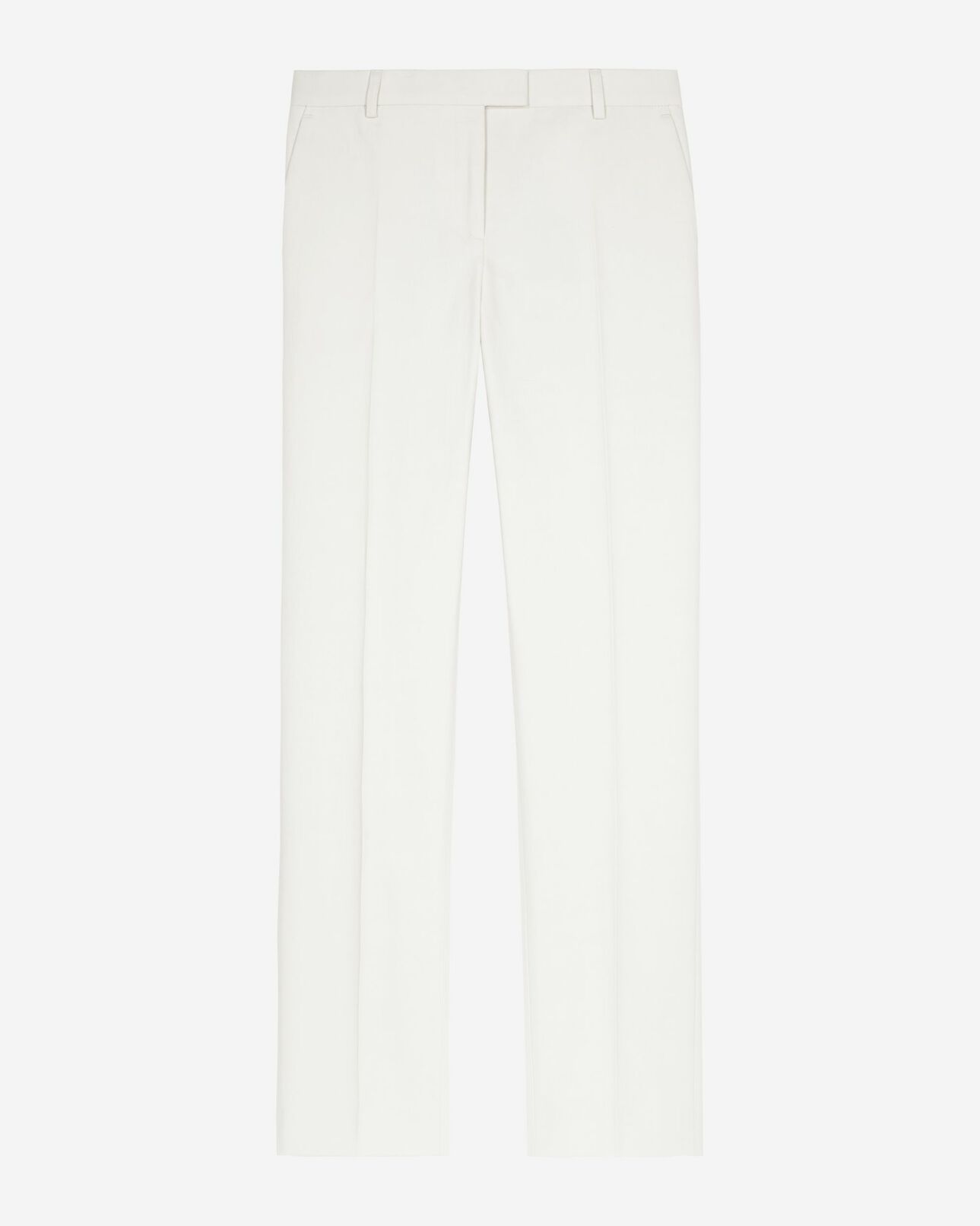 The Kooples MUJER WHITE pantalón de traje de pierna ancha de algodón crudo
