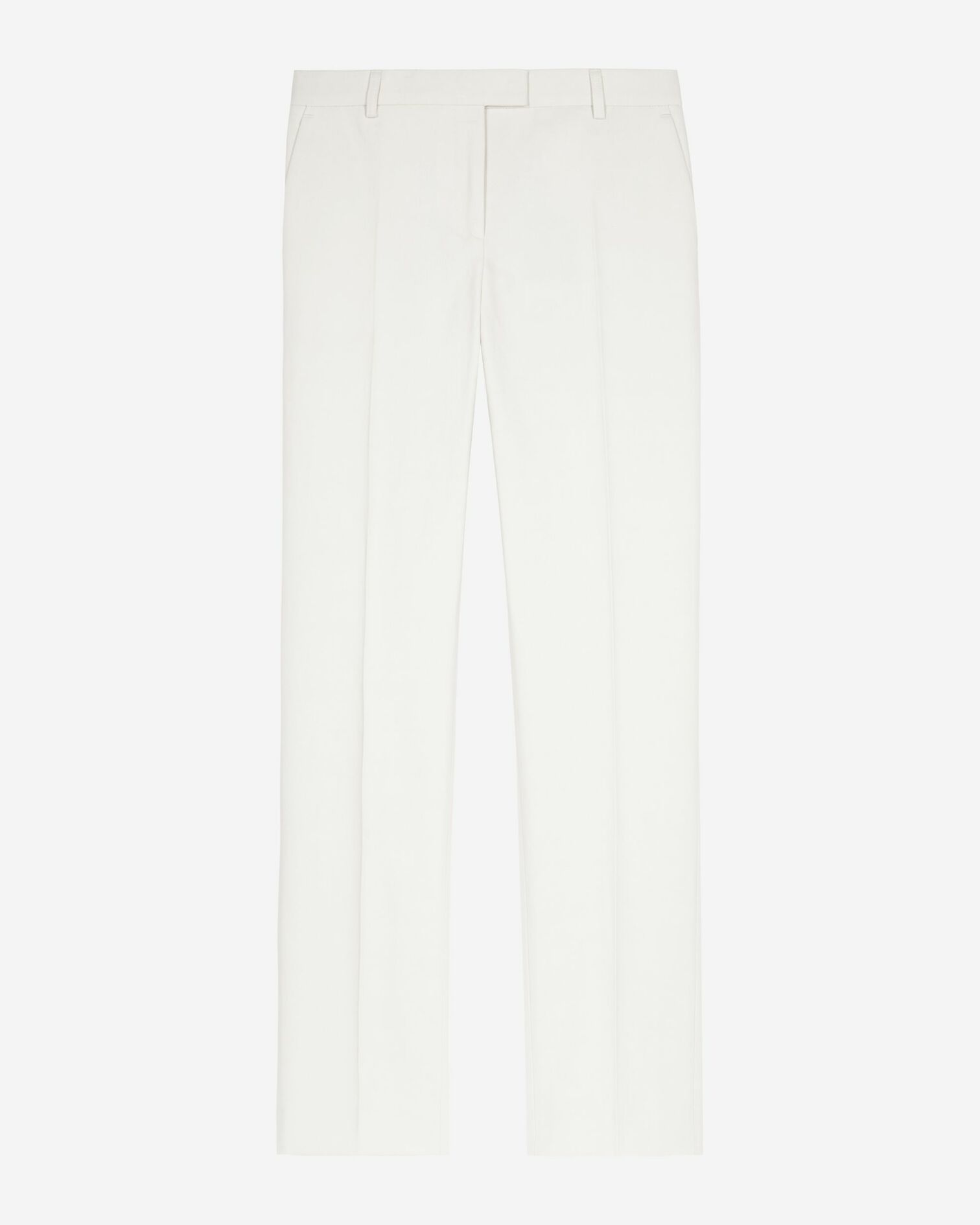 Pantalón de traje de pierna ancha de algodón crudo, WHITE, hi-res image number null