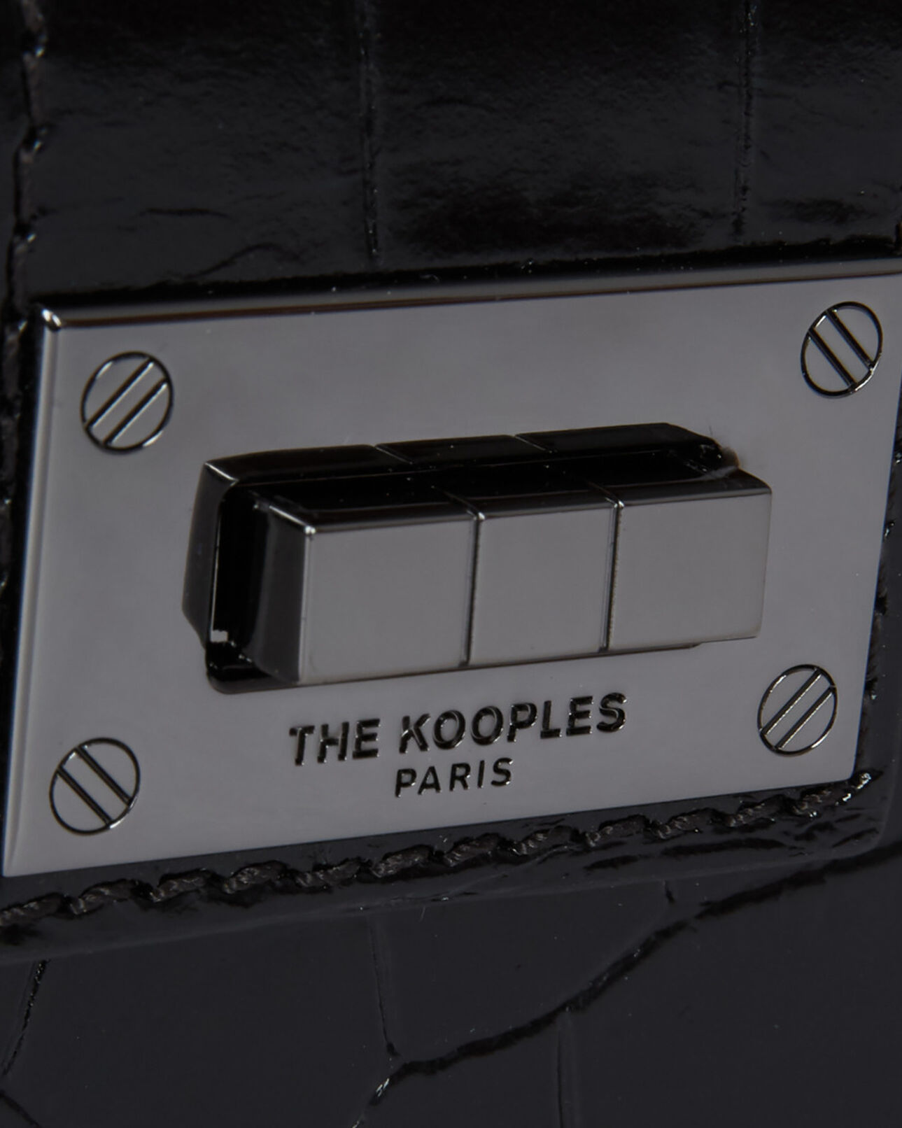 The Kooples FEMME BLACK pochette emily medium en cuir noir
