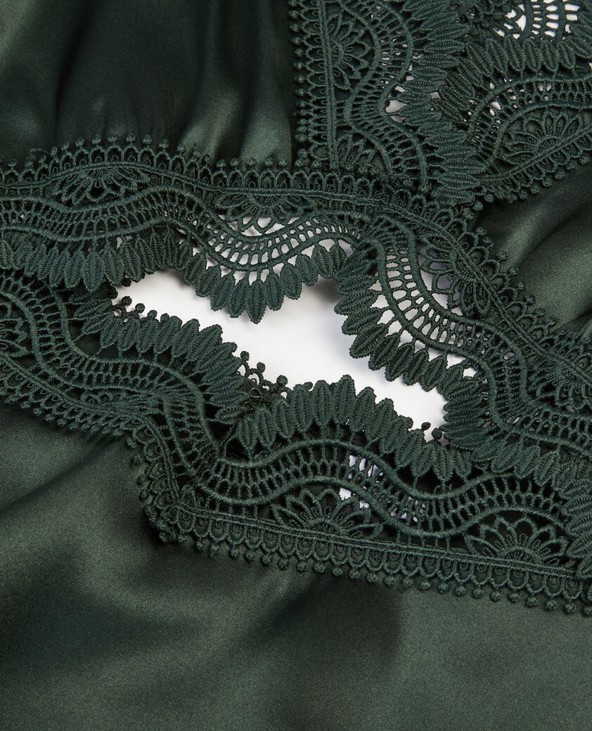 The Kooples MUJER WOOD KAKI top verde guipur