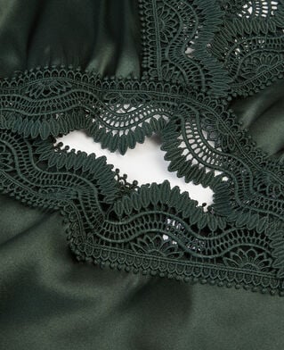 The Kooples FEMME WOOD KAKI top en soie avec guipure vert