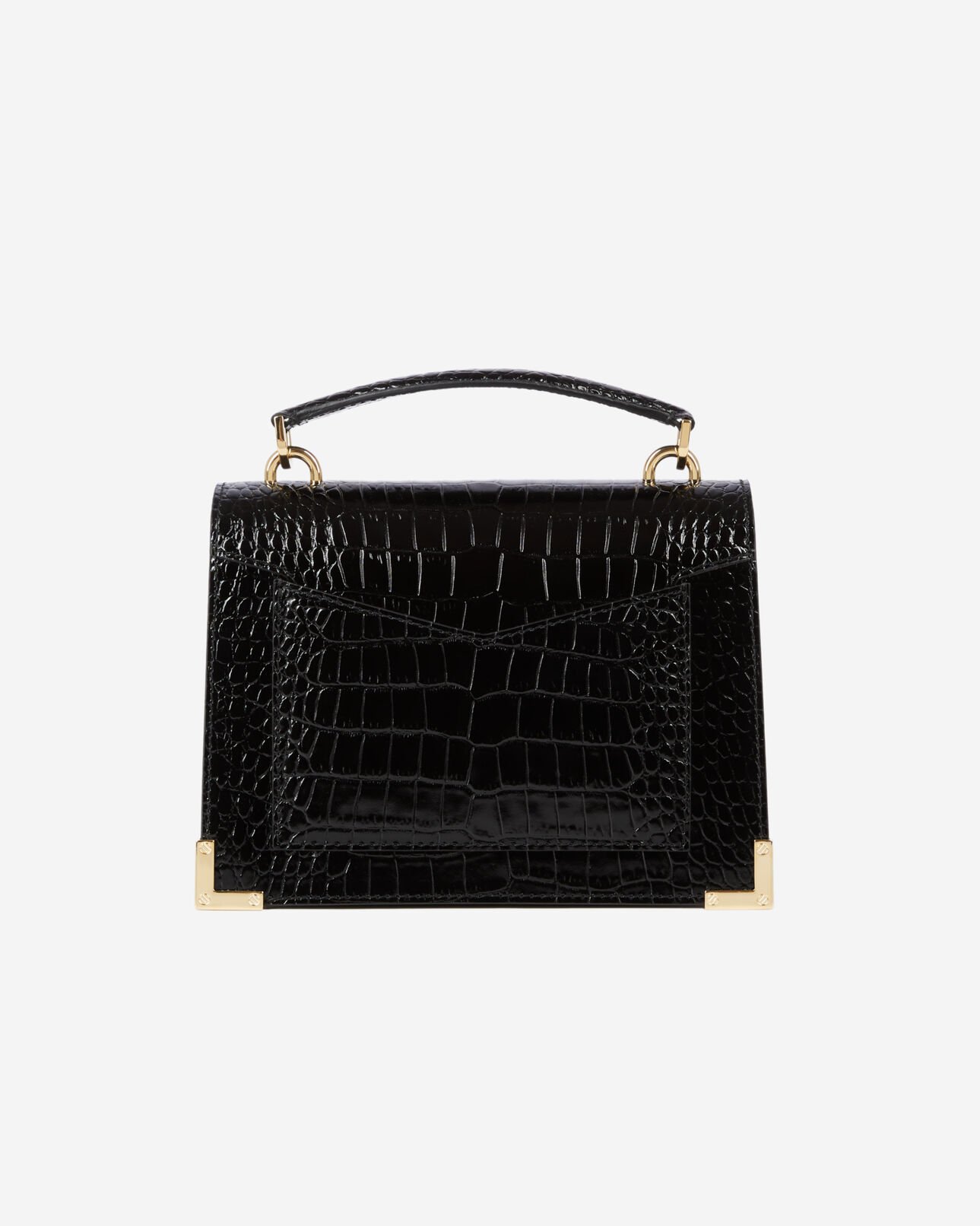 The Kooples DAMEN BLACK emily, kleine tasche in krokodiloptik aus schwarzem leder