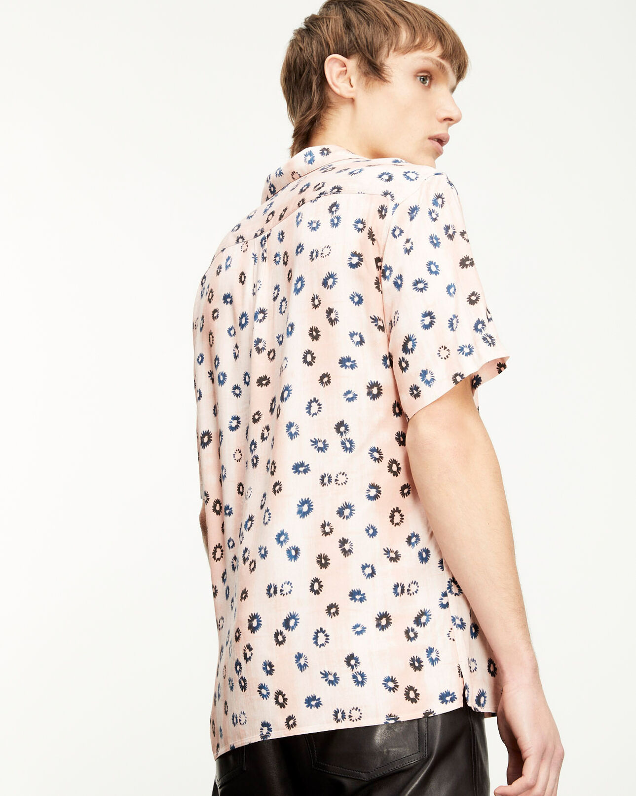 The Kooples HOMME PINK chemise fluide rose à manches courtes