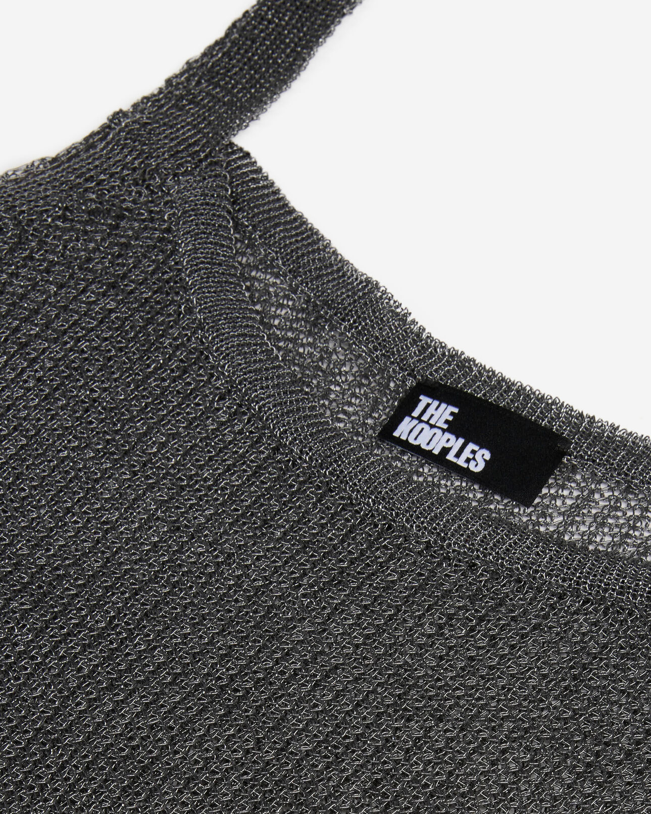 The Kooples WOMEN GREY SILVER grey knit rib effect tank top