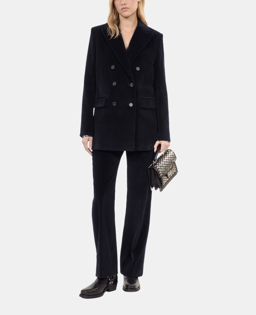 The Kooples F BLACK black corduroy suit jacket