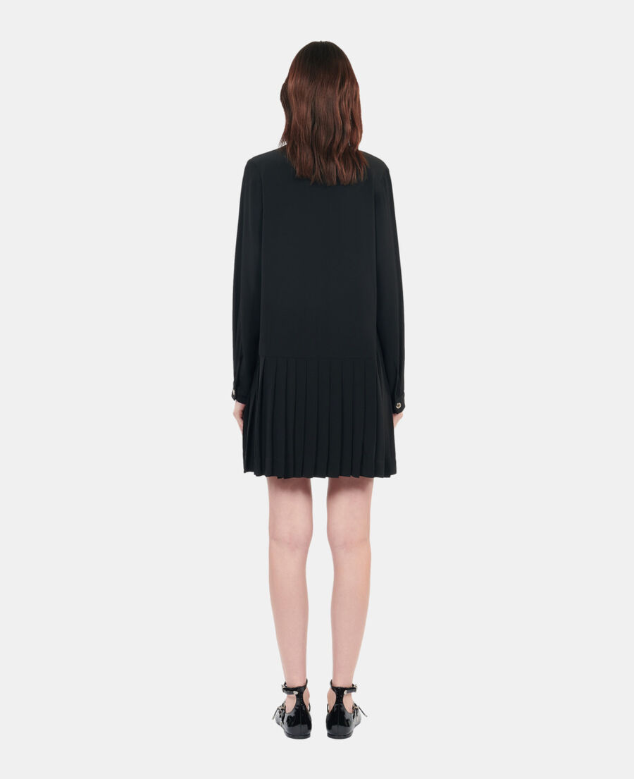 The Kooples F BLACK short black dress with pleating