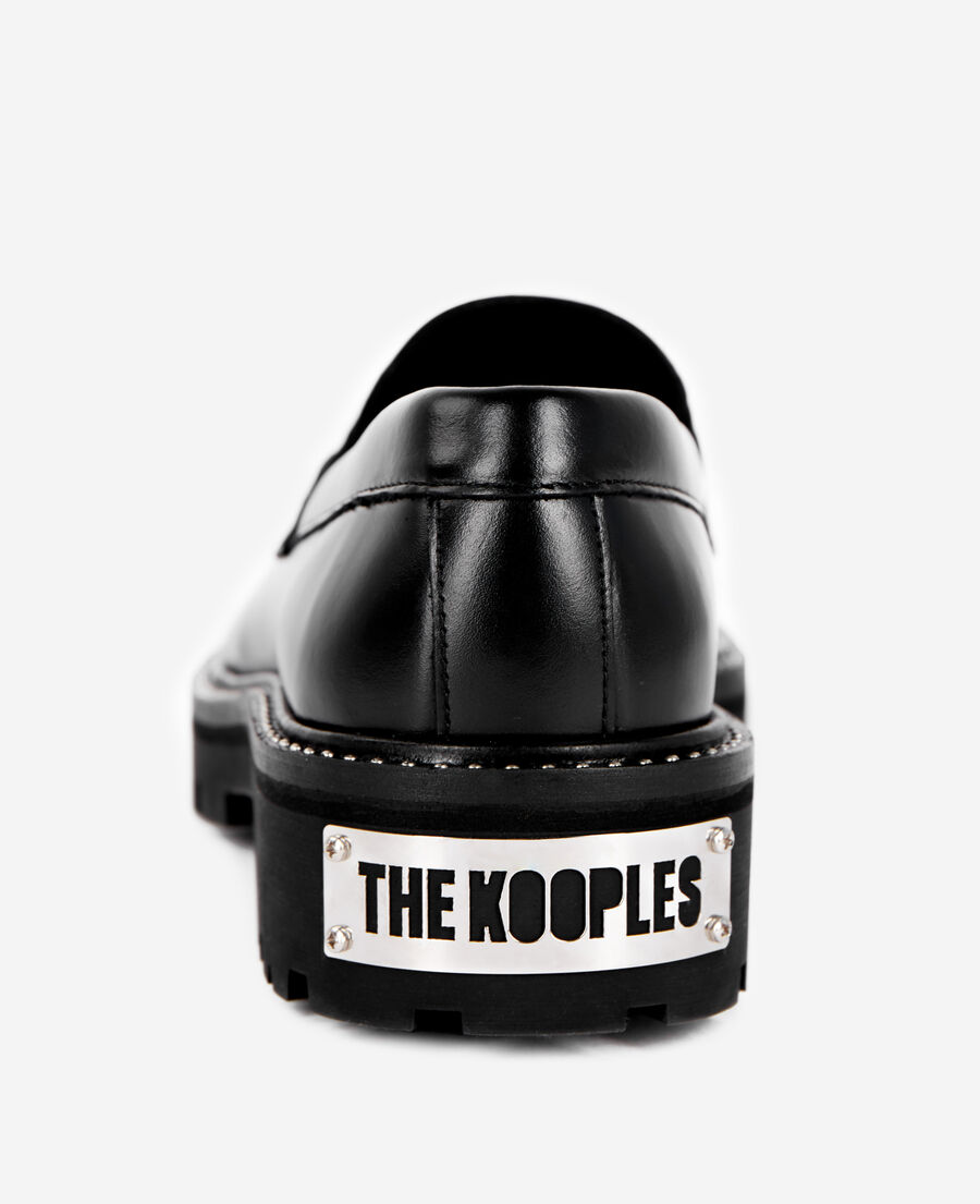 The Kooples DAMEN BLACK schwarze leder-loafer
