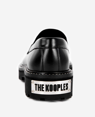 The Kooples DAMEN BLACK schwarze leder-loafer