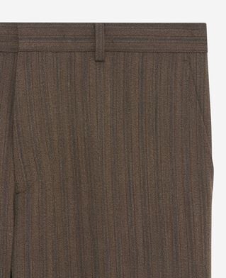 The Kooples HOMME LIGHT BROWN pantalon de costume droit à rayures marron
