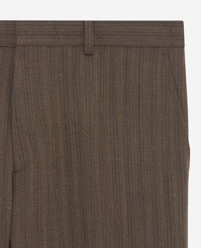 The Kooples MEN LIGHT BROWN straight brown pinstripe suit pants