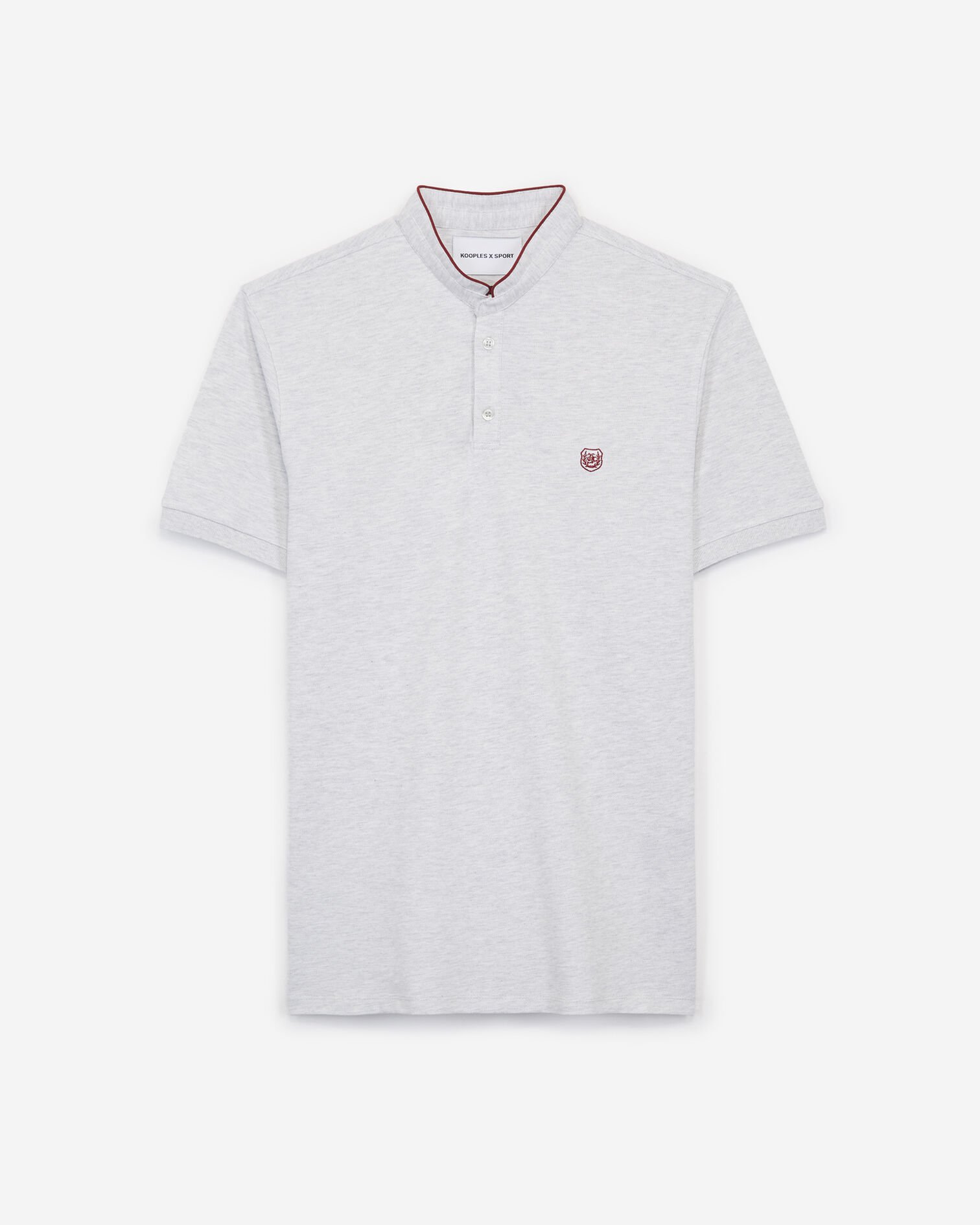 Polo blanc cassé à col officier, L WHITE MEL / GARNET BURG, hi-res image number null