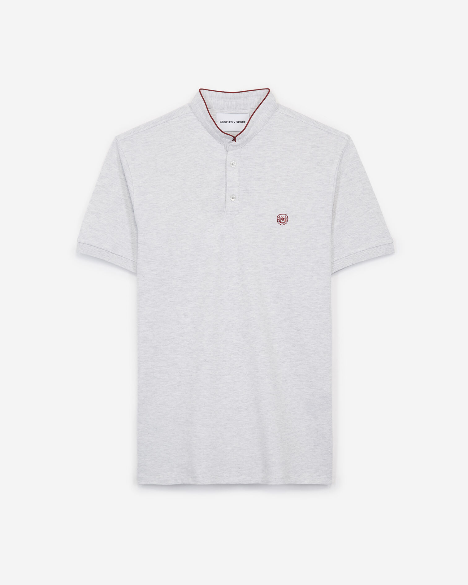 Polo blanc cassé à col officier, L WHITE MEL / GARNET BURG, hi-res image number null
